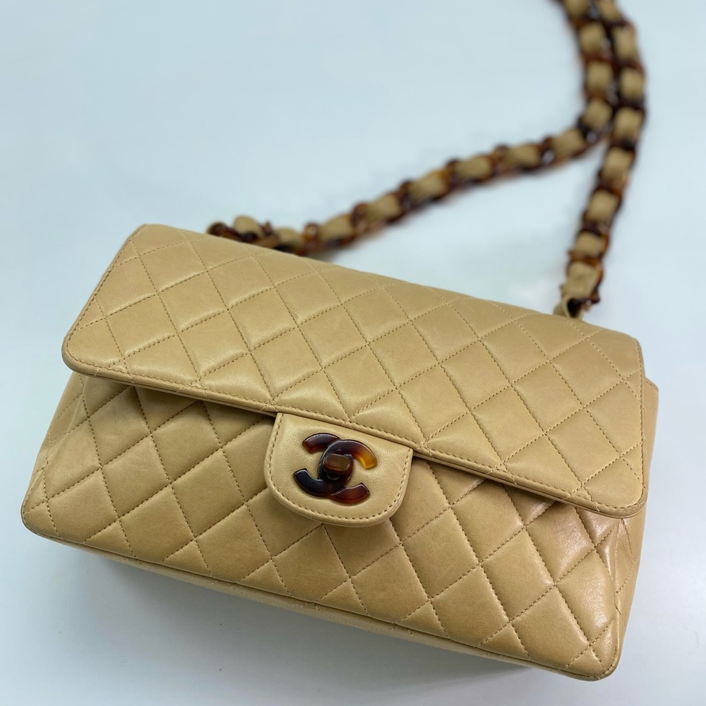 Vintage Chanel Lambskin Tortoise Single Flap Bag